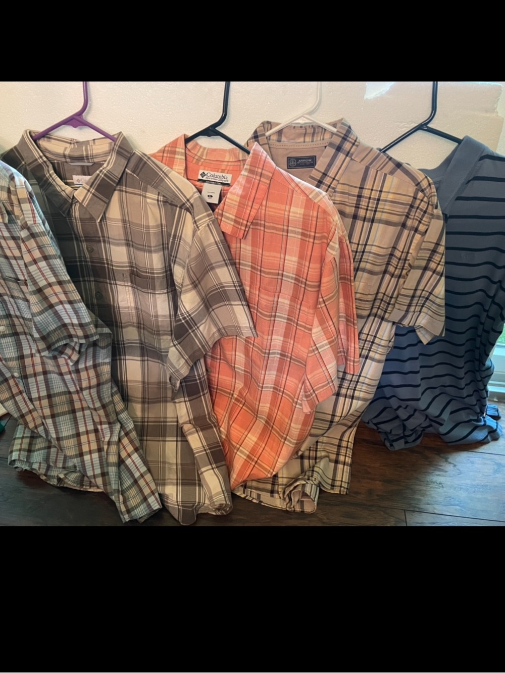 Mens Blue Plaid Button-Down Shirt by - Casual Everyday
